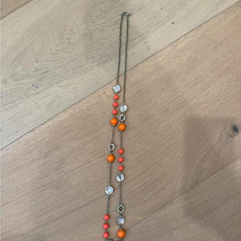 Banana Republic Vibrant Orange and Silver Necklace